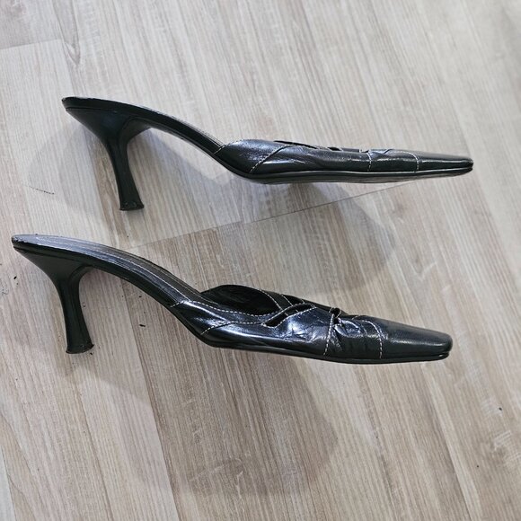 Nine West Black Mule Heels - Size 8 - Picture 5 of 8